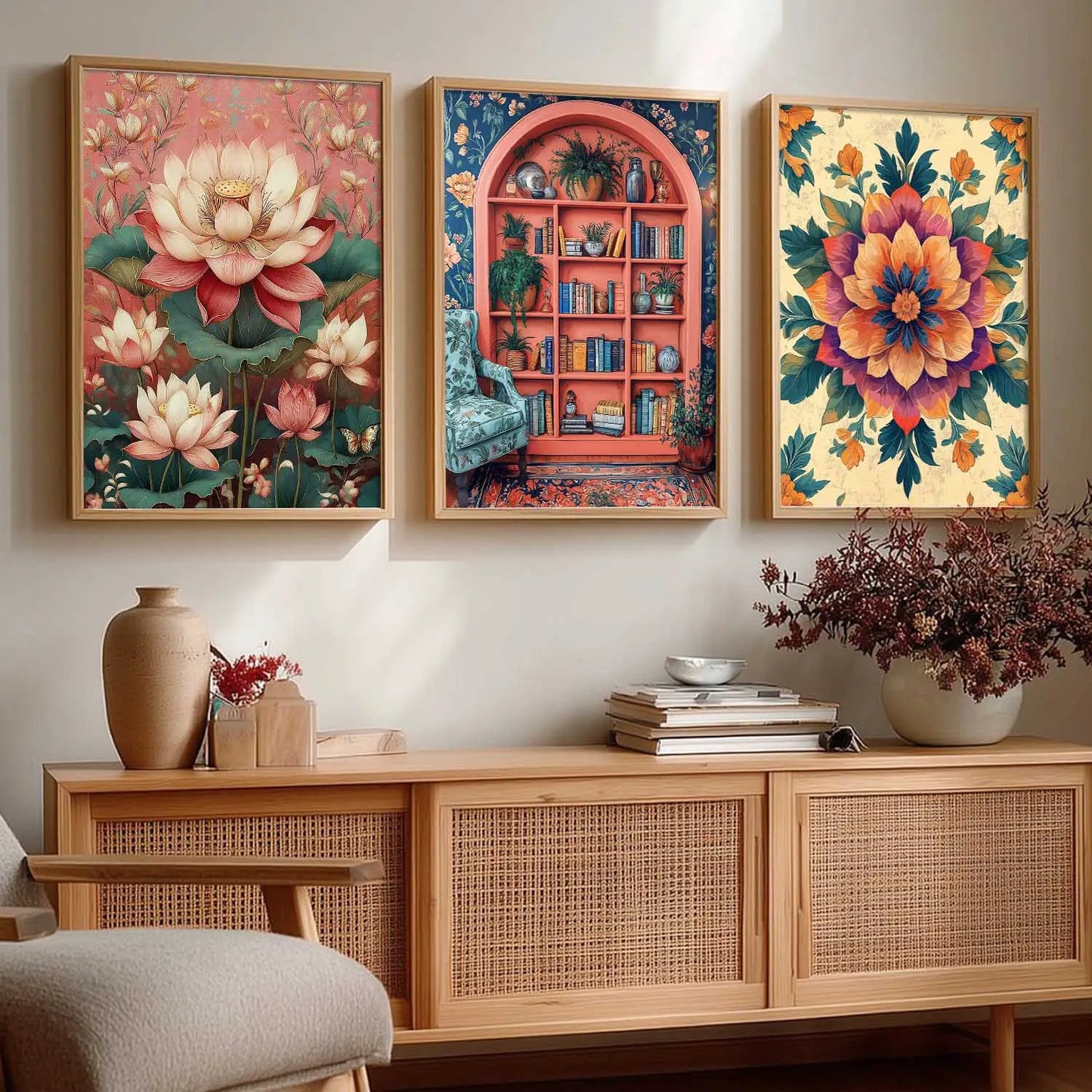 Floral  Wall  Art Paintings for Living Room - Wall Poster With frames
