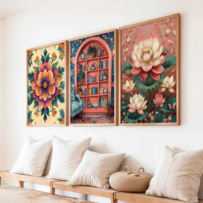 Floral  Wall  Art Paintings for Living Room - Wall Poster With frames