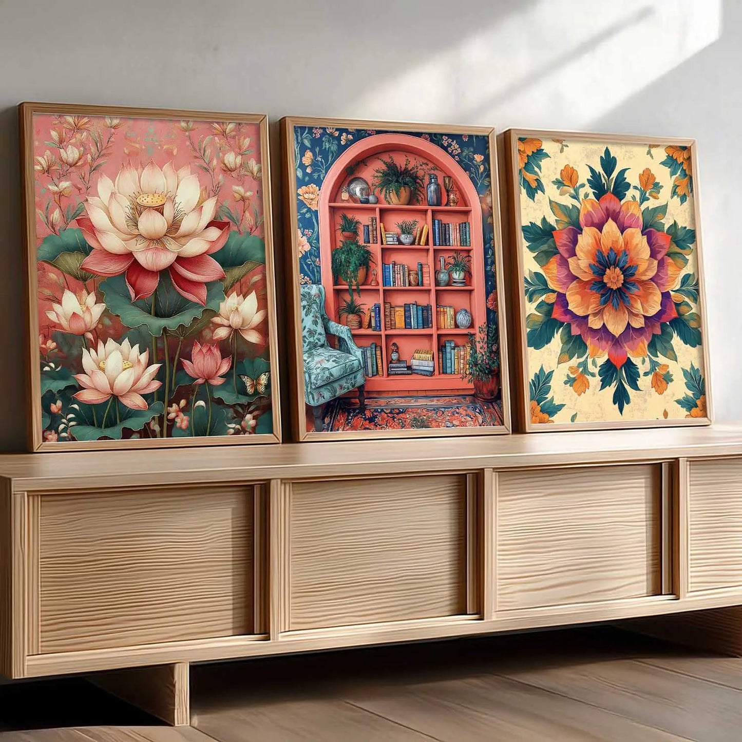 Floral  Wall  Art Paintings for Living Room - Wall Poster With frames