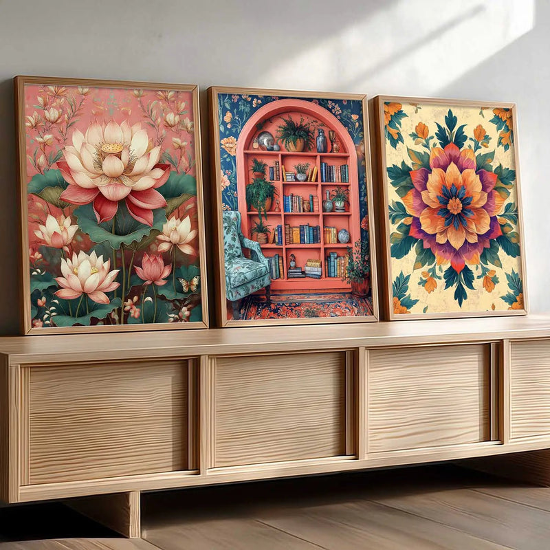 Floral  Wall  Art Paintings for Living Room - Wall Poster With frames