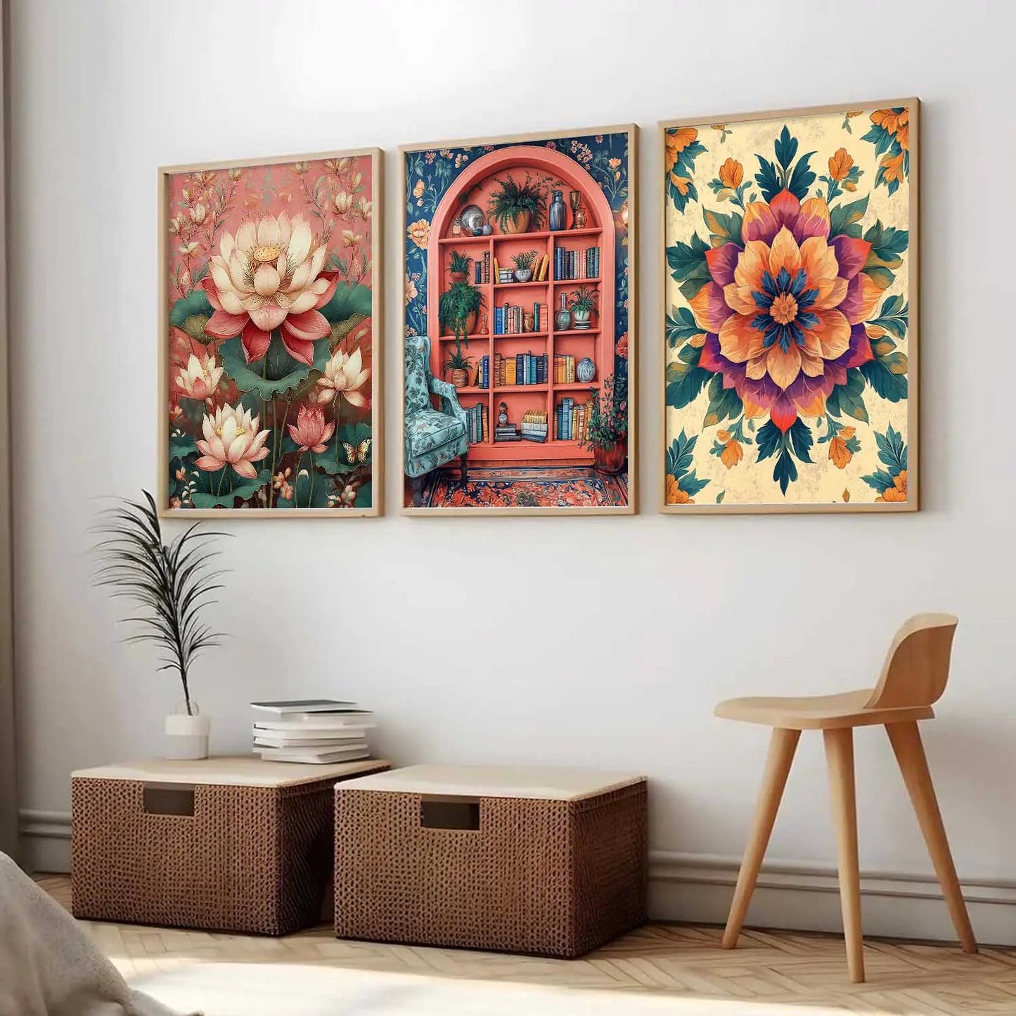 Floral  Wall  Art Paintings for Living Room - Wall Poster With frames