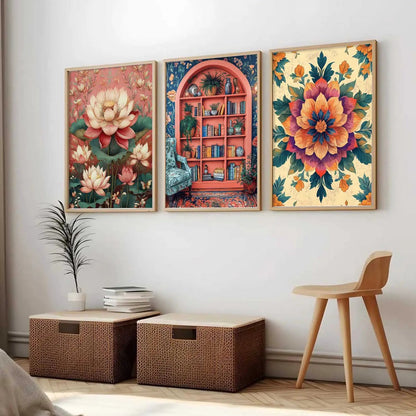 Floral  Wall  Art Paintings for Living Room - Wall Poster With frames