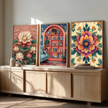 Floral  Wall  Art Paintings for Living Room - Wall Poster With frames