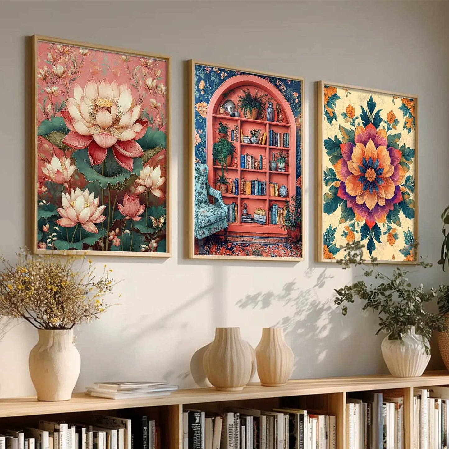 Floral  Wall  Art Paintings for Living Room - Wall Poster With frames