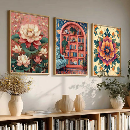 Floral  Wall  Art Paintings for Living Room - Wall Poster With frames
