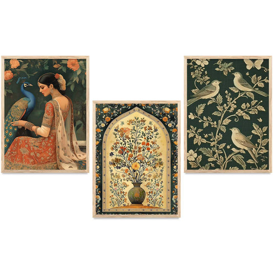 Madhubani  Wall Art  Paintings for Living Room - Wall Poster With frames