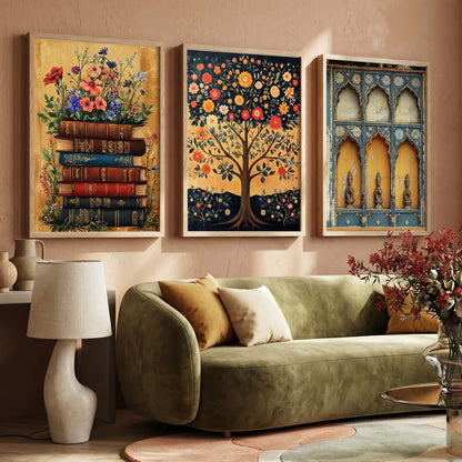 Traditional  Wall Art  Paintings for Living Room - Wall Poster With frames