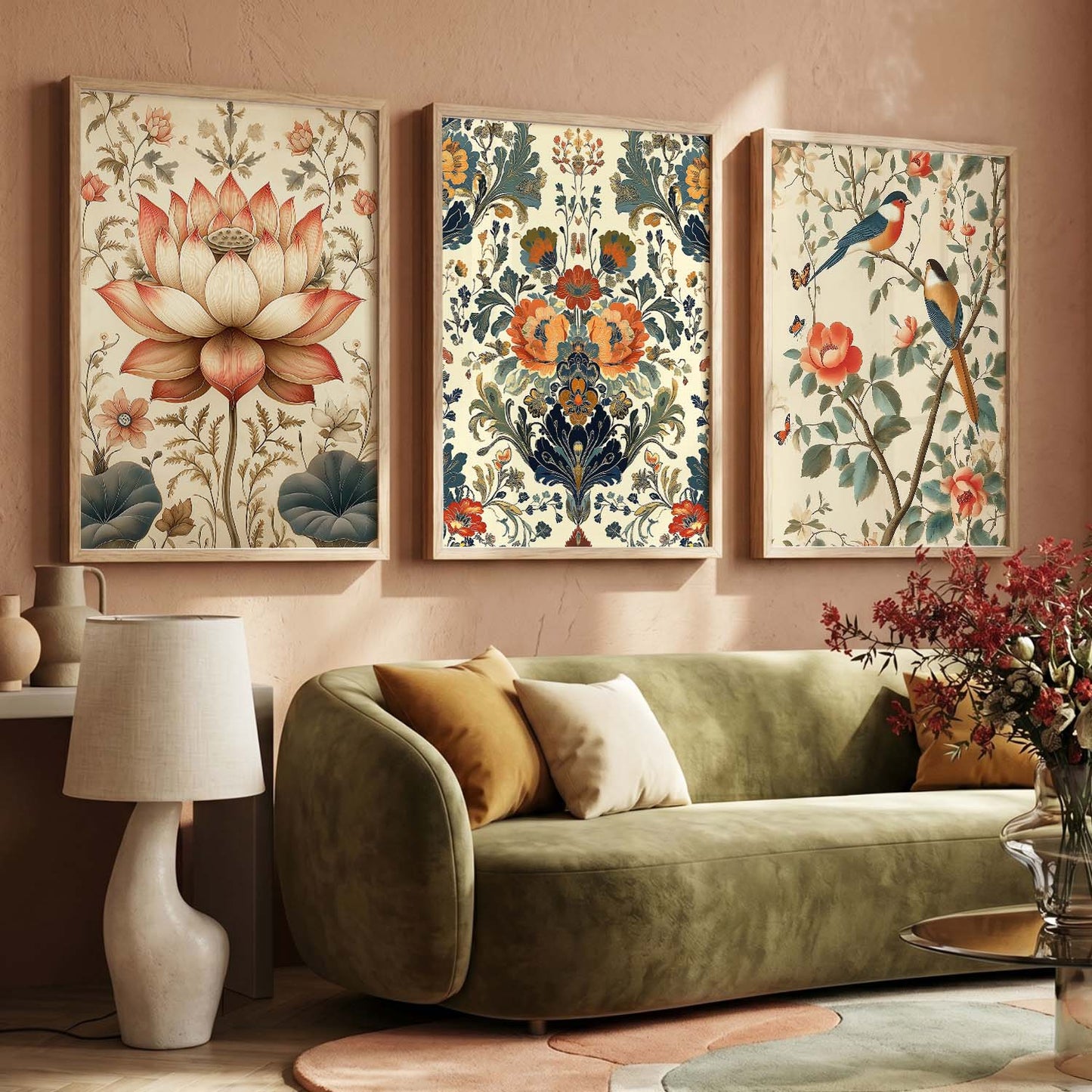 Floral   Wall Art  Paintings for Living Room - Wall Poster With frames