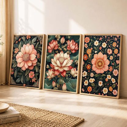 Floral  Wall Art  Paintings for Living Room - Wall Poster With frames