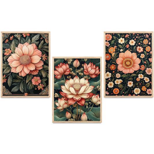 Floral  Wall Art  Paintings for Living Room - Wall Poster With frames