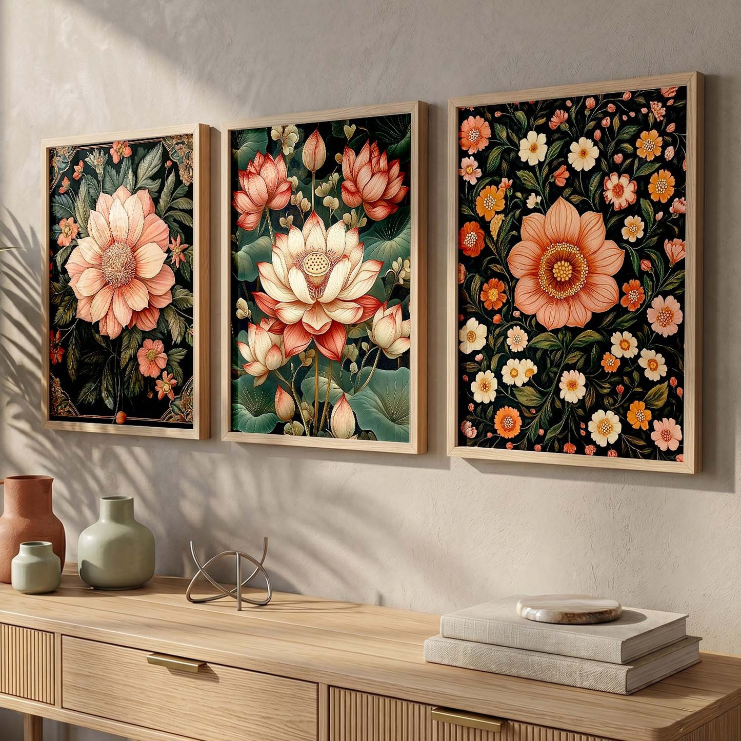 Floral  Wall Art  Paintings for Living Room - Wall Poster With frames
