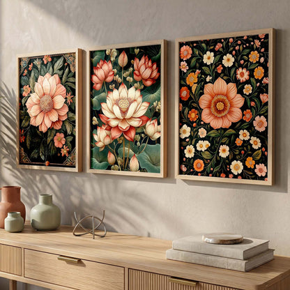 Floral  Wall Art  Paintings for Living Room - Wall Poster With frames