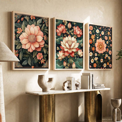 Floral  Wall Art  Paintings for Living Room - Wall Poster With frames