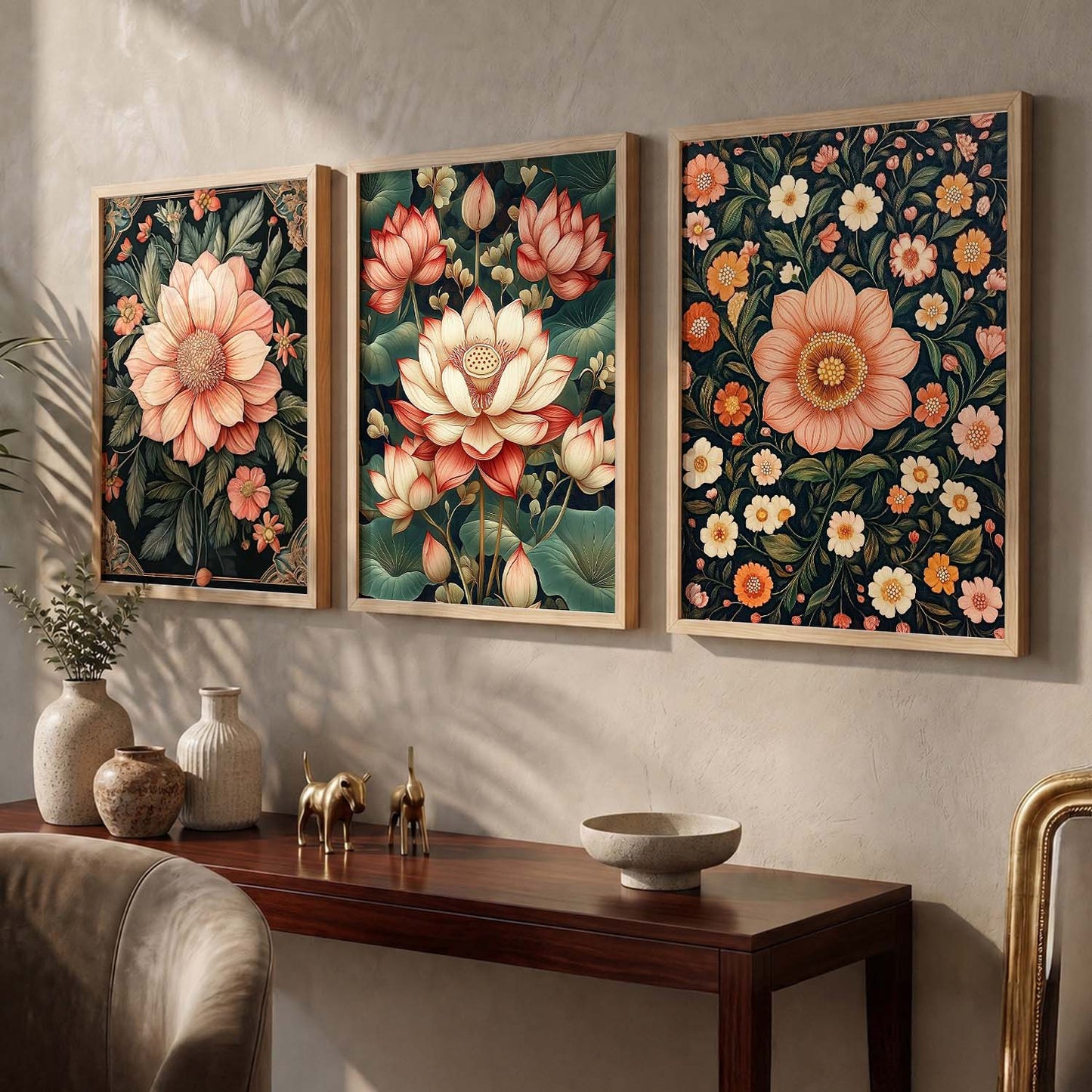 Floral  Wall Art  Paintings for Living Room - Wall Poster With frames
