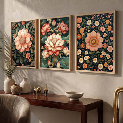 Floral  Wall Art  Paintings for Living Room - Wall Poster With frames