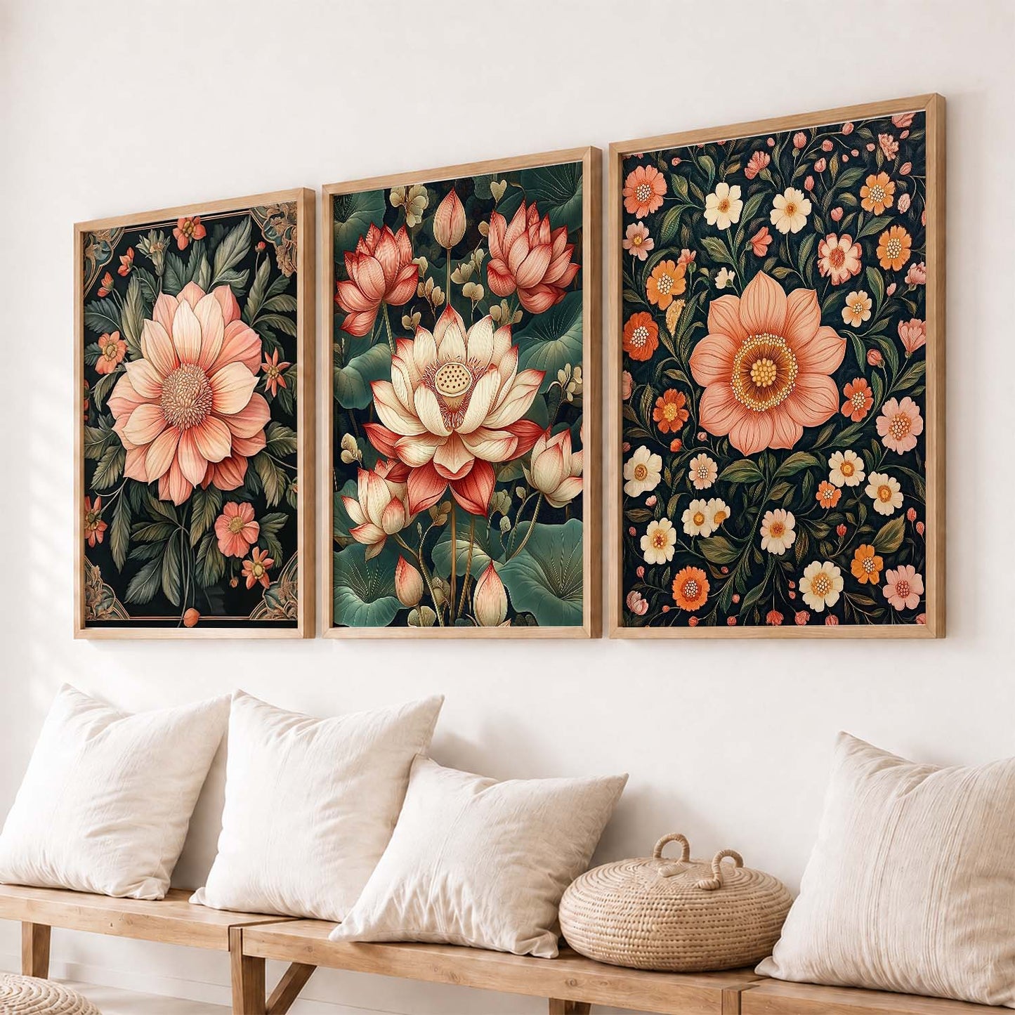 Floral  Wall Art  Paintings for Living Room - Wall Poster With frames