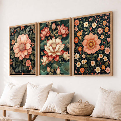 Floral  Wall Art  Paintings for Living Room - Wall Poster With frames