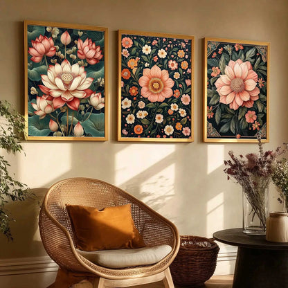 Floral  Wall Art  Paintings for Living Room - Wall Poster With frames