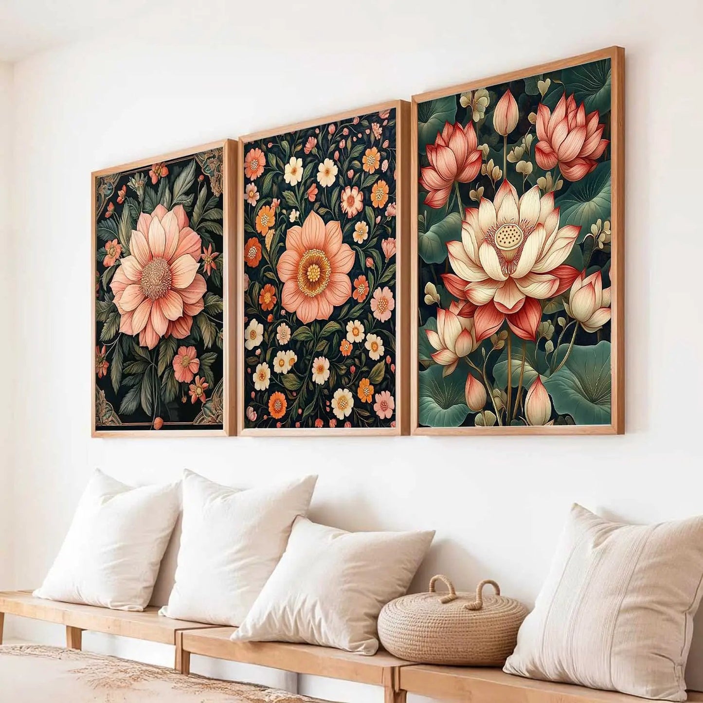 Floral  Wall Art  Paintings for Living Room - Wall Poster With frames