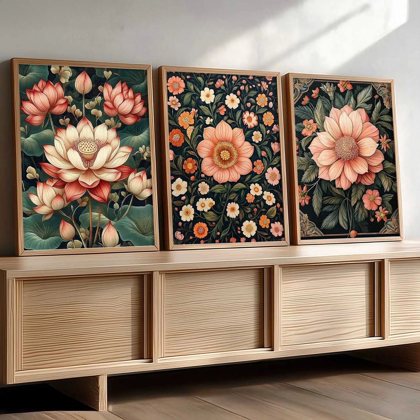 Floral  Wall Art  Paintings for Living Room - Wall Poster With frames