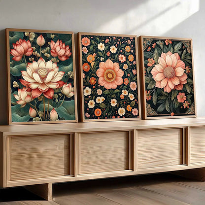 Floral  Wall Art  Paintings for Living Room - Wall Poster With frames