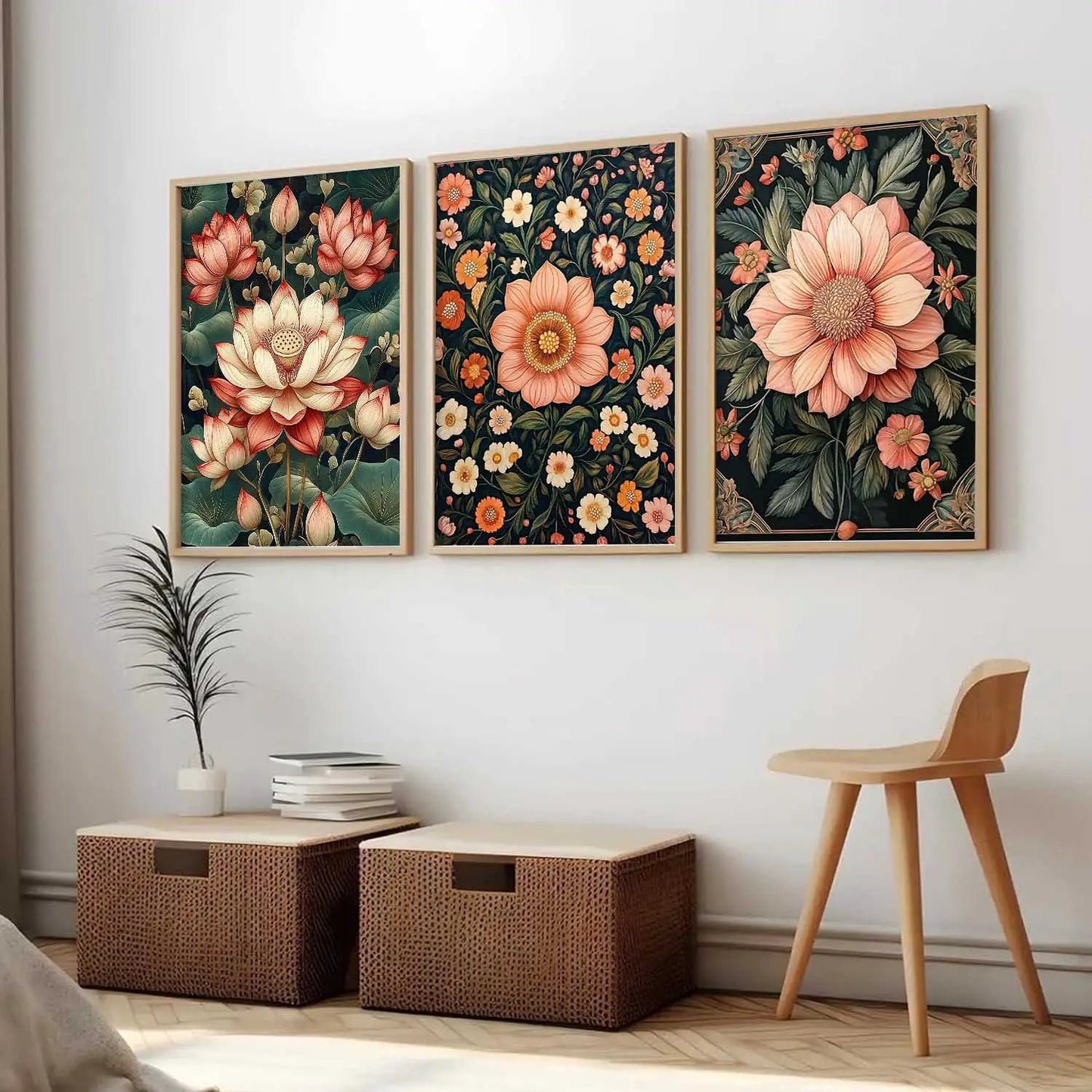 Floral  Wall Art  Paintings for Living Room - Wall Poster With frames