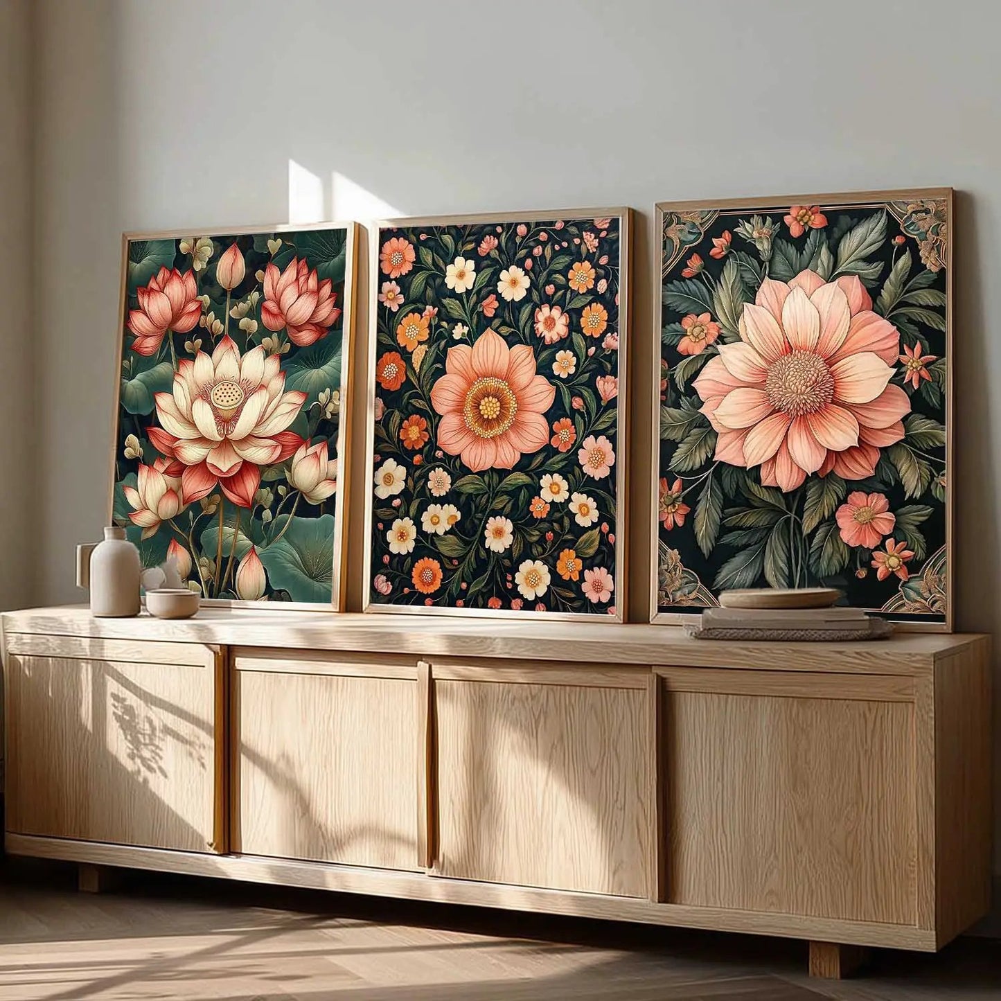 Floral  Wall Art  Paintings for Living Room - Wall Poster With frames