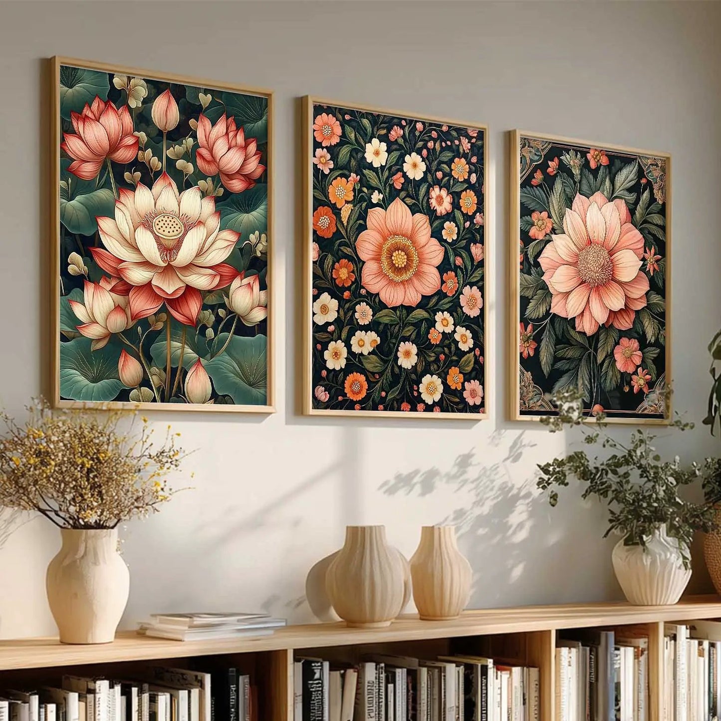Floral  Wall Art  Paintings for Living Room - Wall Poster With frames