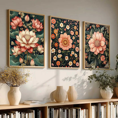 Floral  Wall Art  Paintings for Living Room - Wall Poster With frames