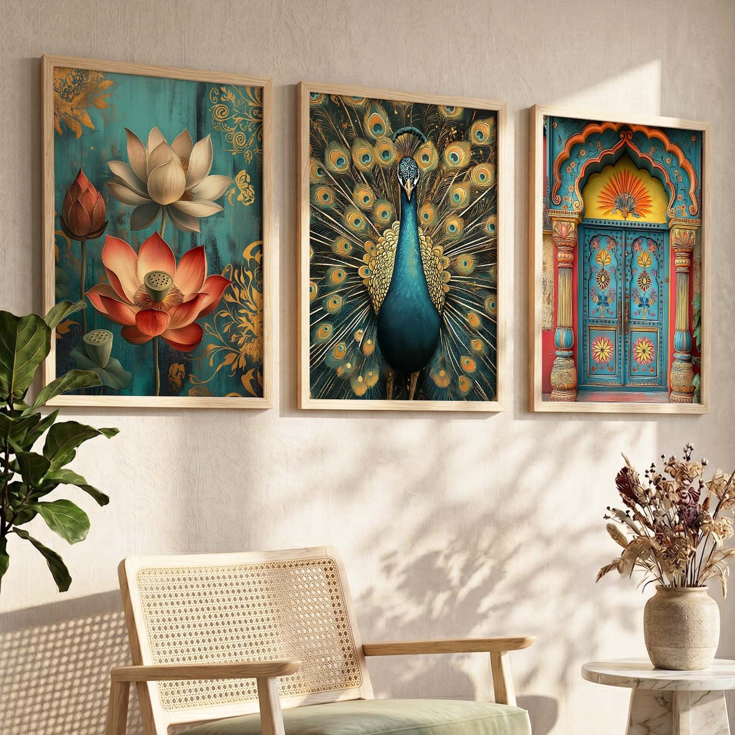 Madhubani    Wall Art  Paintings for Living Room - Wall Poster With frames