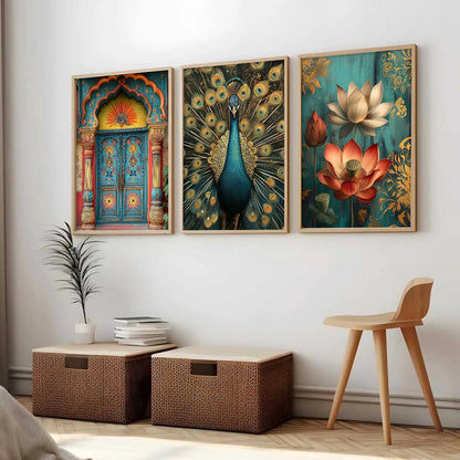 Madhubani    Wall Art  Paintings for Living Room - Wall Poster With frames