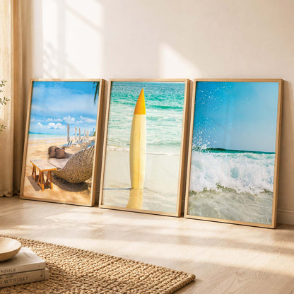 Travel Theme Framed Wall Posters : Beautiful Beach Wall Frames