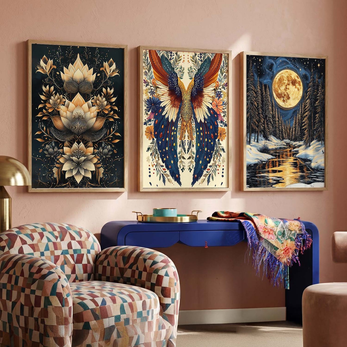 Traditional   Wall  Art Paintings for Living Room - Wall Poster With frames
