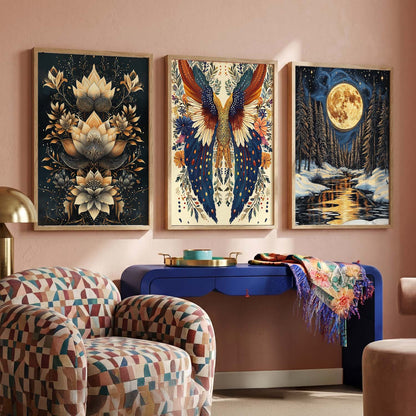 Traditional   Wall  Art Paintings for Living Room - Wall Poster With frames