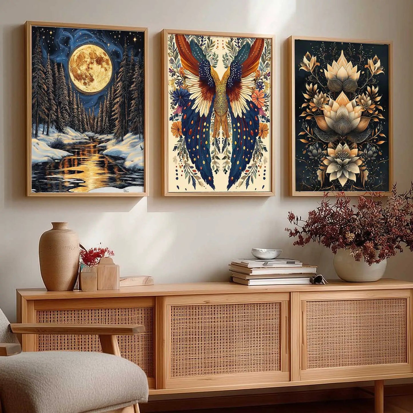 Traditional   Wall  Art Paintings for Living Room - Wall Poster With frames