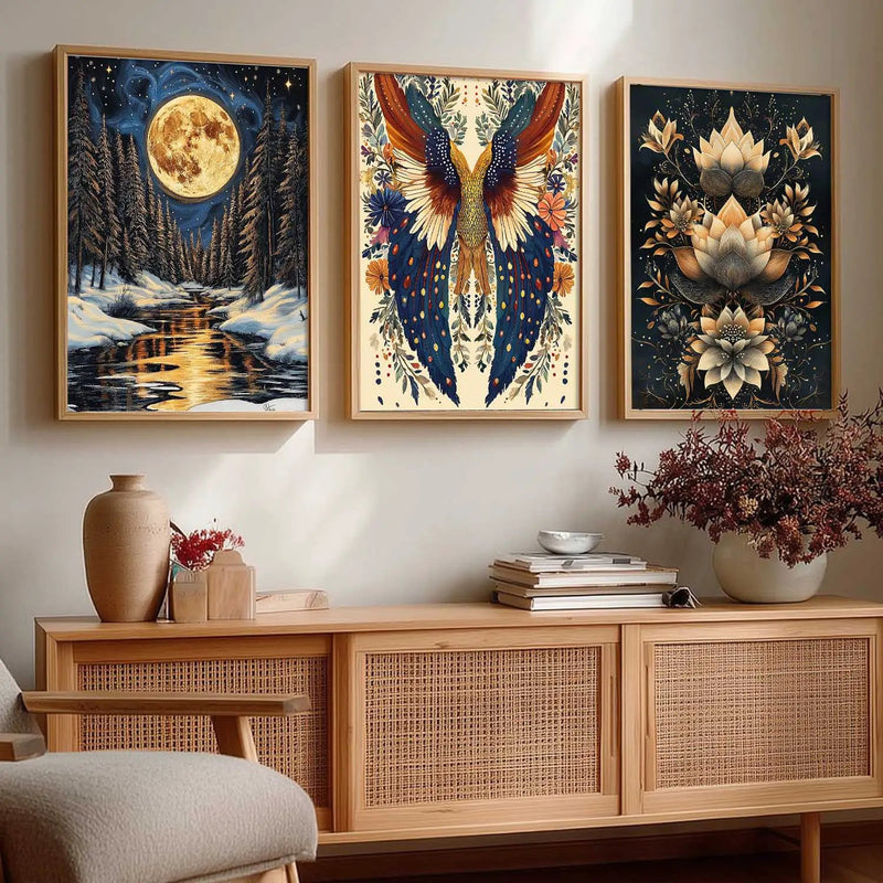 Traditional   Wall  Art Paintings for Living Room - Wall Poster With frames