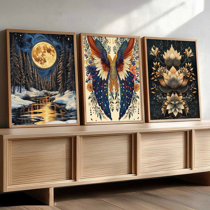 Traditional   Wall  Art Paintings for Living Room - Wall Poster With frames