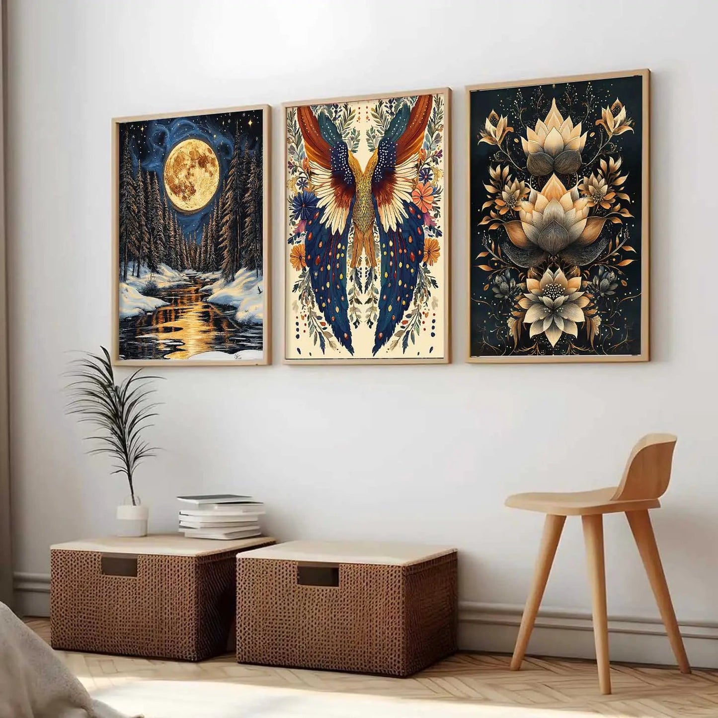 Traditional   Wall  Art Paintings for Living Room - Wall Poster With frames