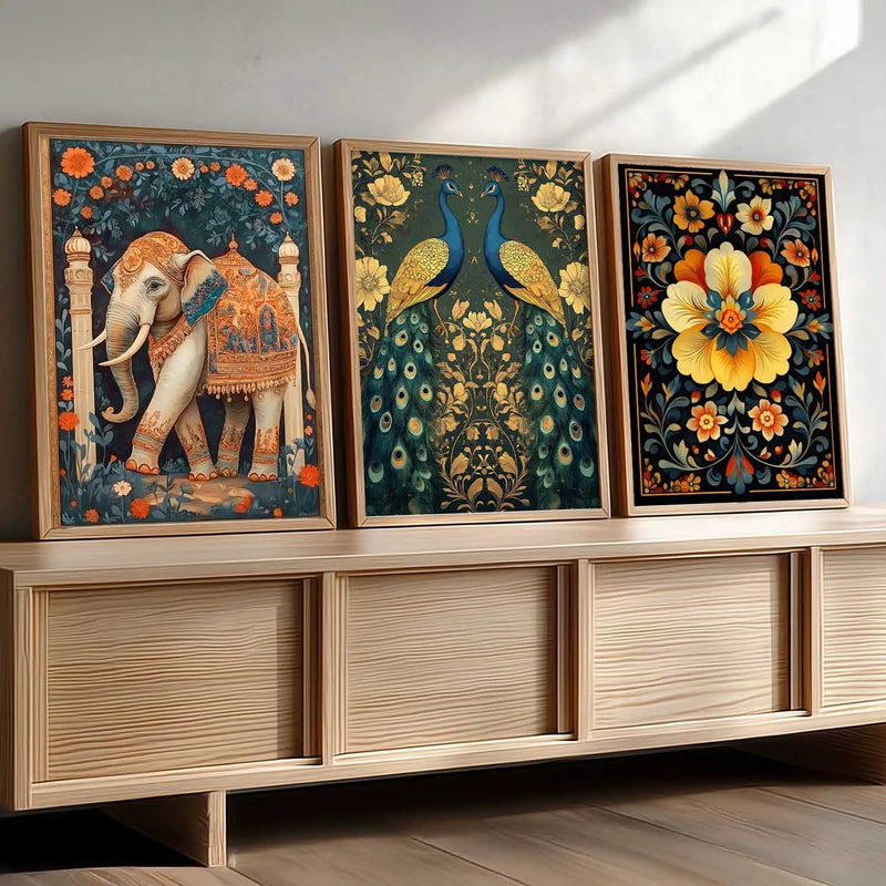 Traditional Wall  Art Paintings for Living Room - Wall Poster With frames