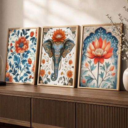 Traditional   Wall Art  Paintings for Living Room - Wall Poster With frames