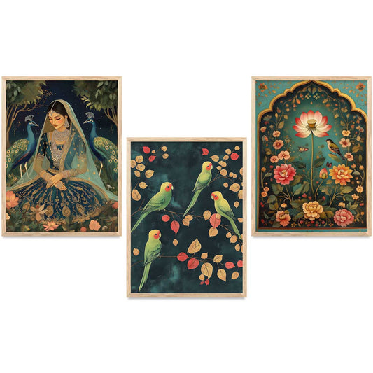 Madhubani   Wall  Art Paintings for Living Room - Wall Poster With frames