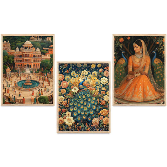 Madhubani   Wall Art  Paintings for Living Room - Wall Poster With frames