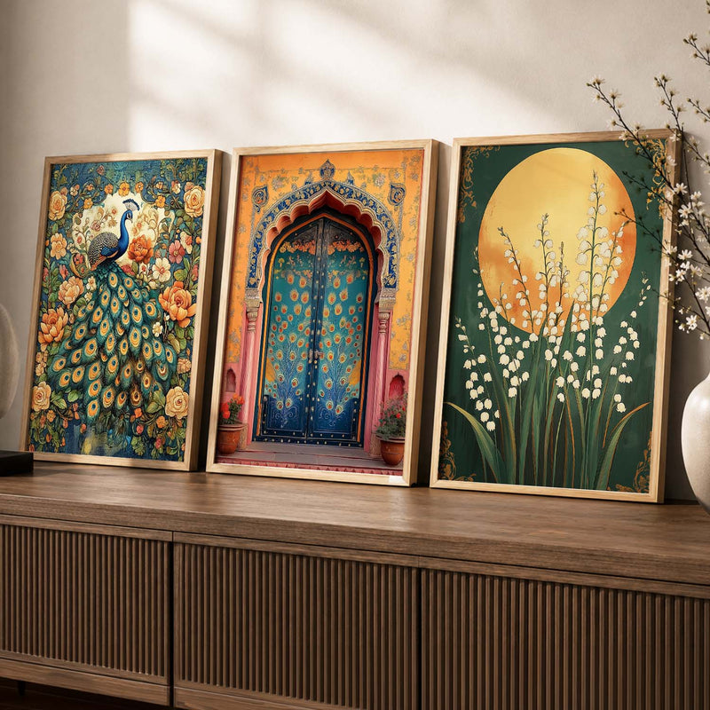 Traditional Wall  Art Paintings for Living Room - Wall Poster With frames
