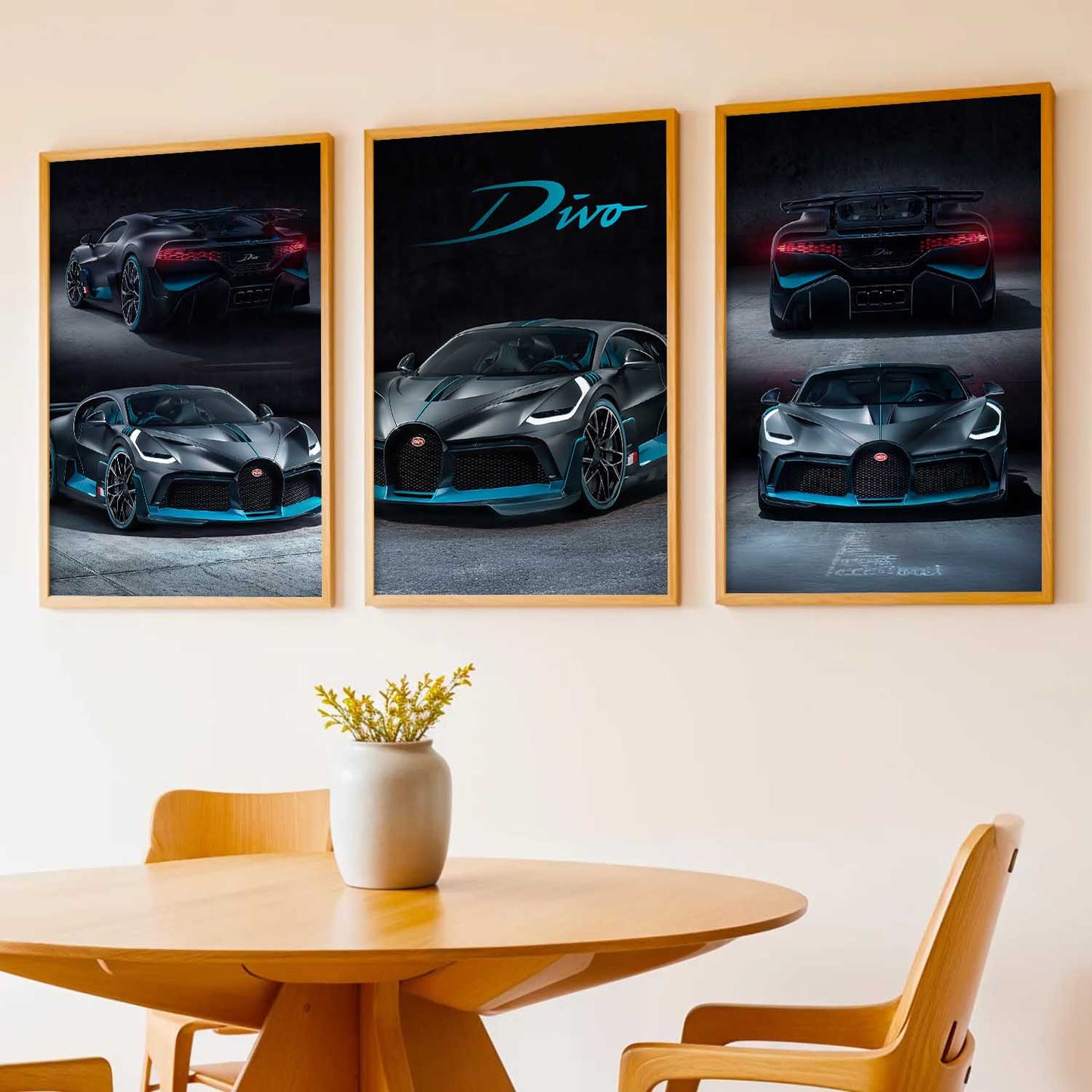 Big Bugatti Car Wall Art Paintings for Living Room Bedroom