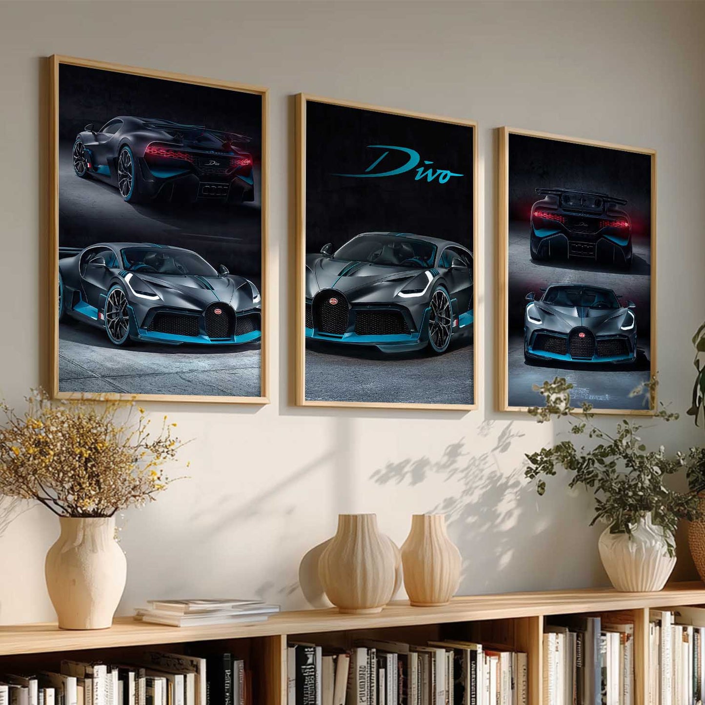 Big Bugatti Car Wall Art Paintings for Living Room Bedroom