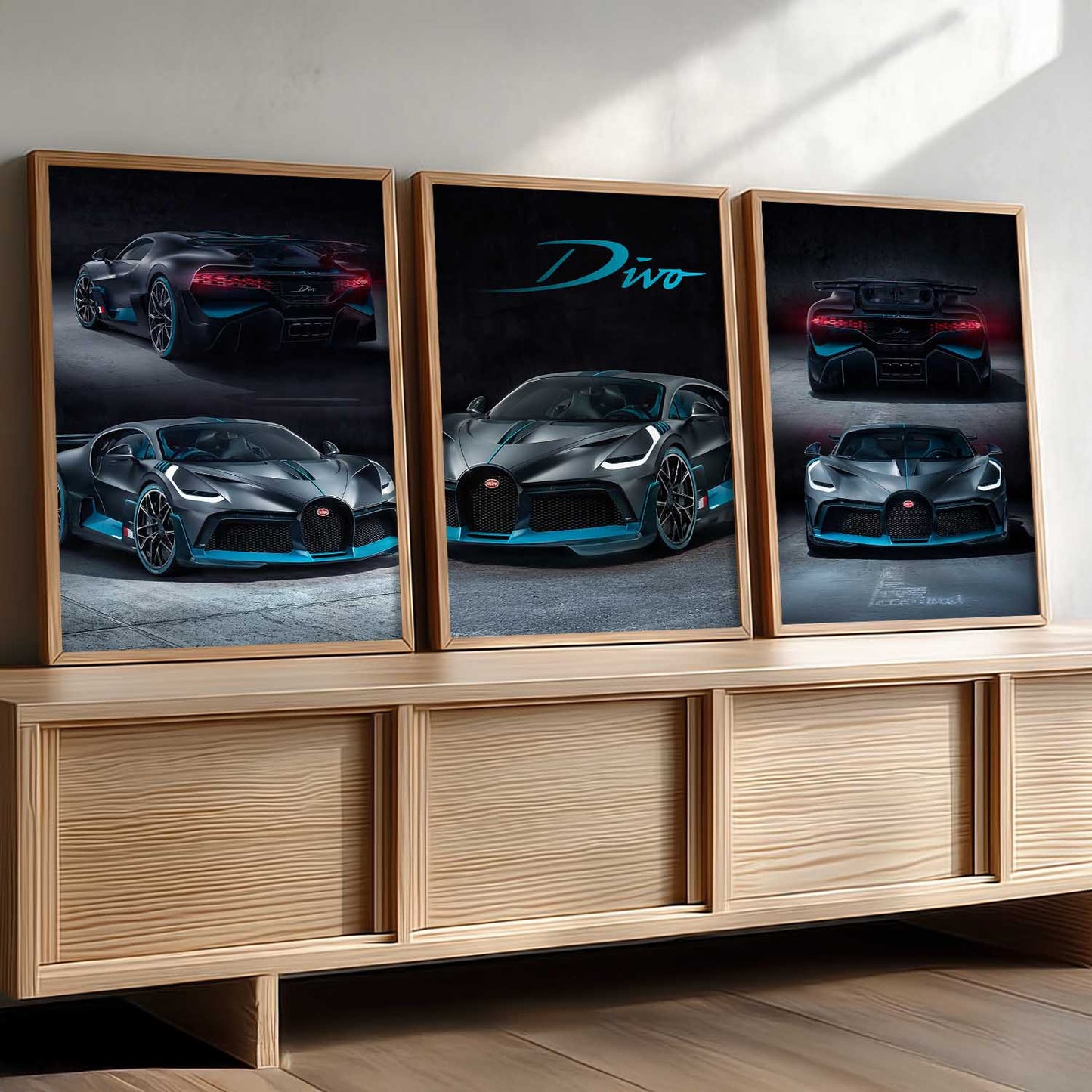 Big Bugatti Car Wall Art Paintings for Living Room Bedroom