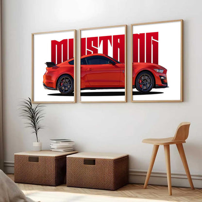 Big Ford Mustang  Car Wall Art Paintings for Living Room Bedroom