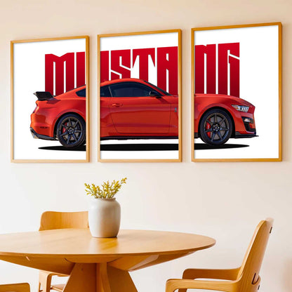 Big Ford Mustang  Car Wall Art Paintings for Living Room Bedroom