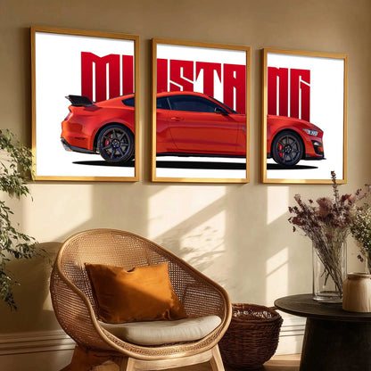 Big Ford Mustang  Car Wall Art Paintings for Living Room Bedroom