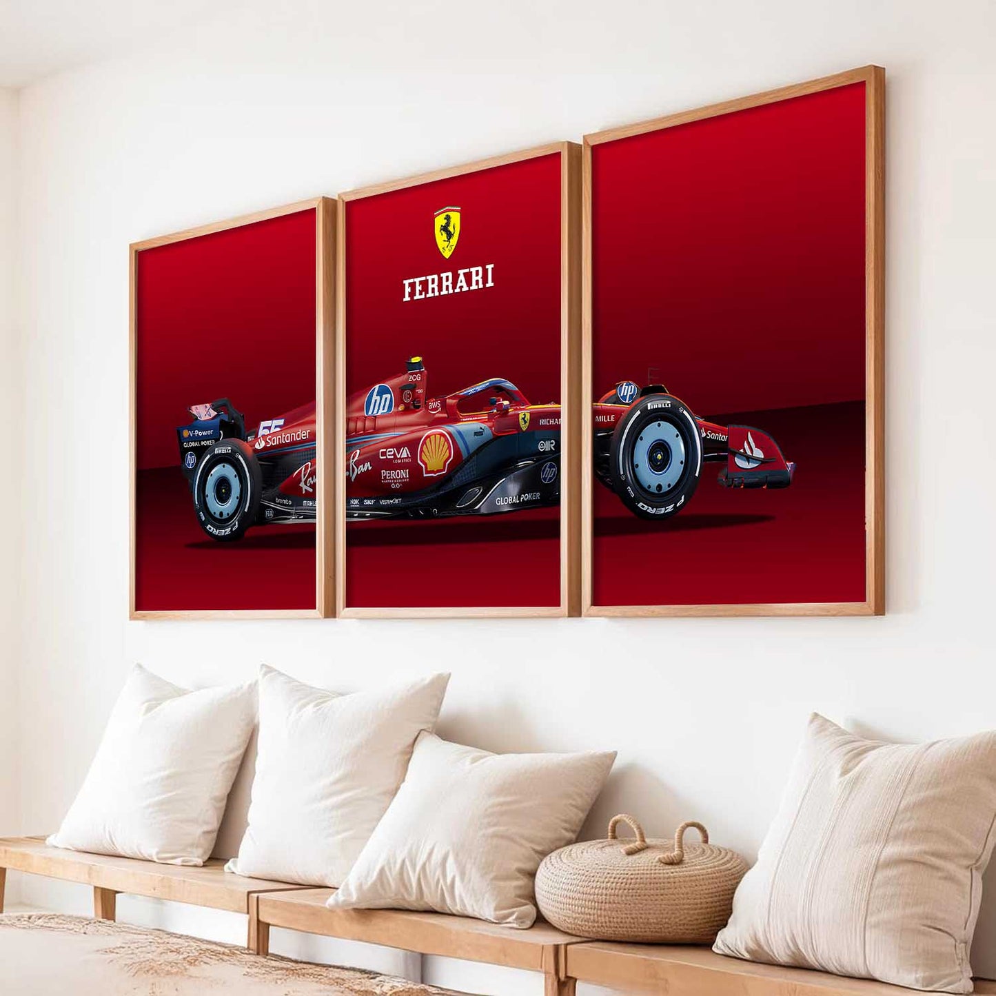Big Ferrari F1 Car Wall Art Paintings for Living Room Bedroom